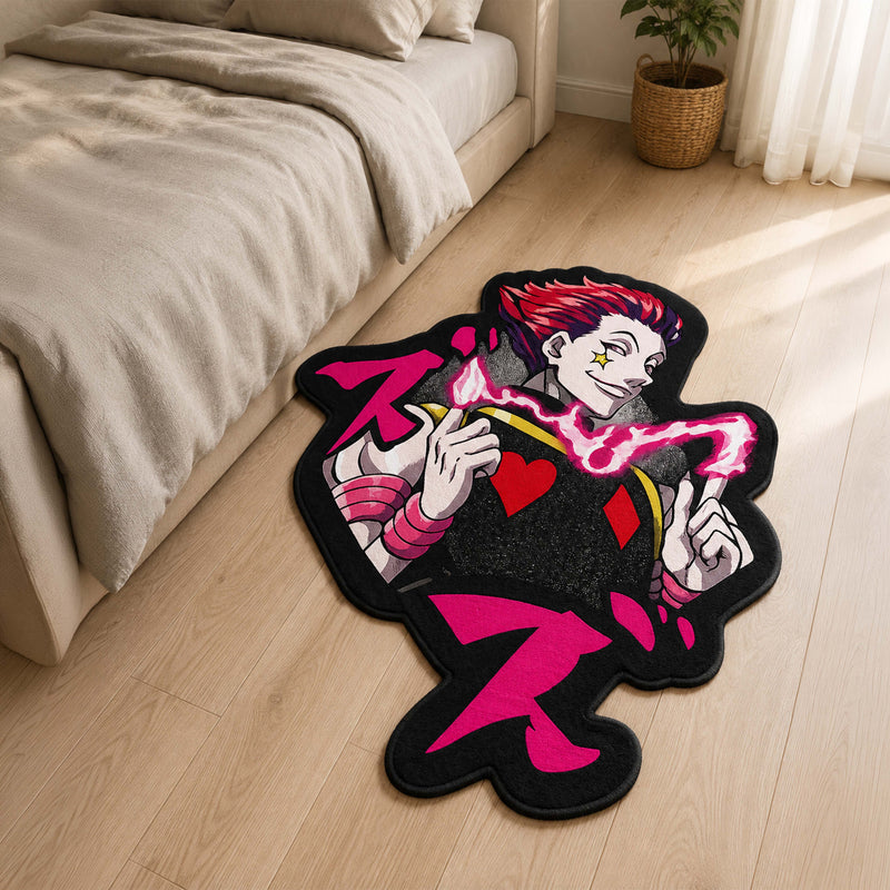 Hisoka Morow Cut-out Flat Rug | Hunter × Hunter Anime Floor Rug | Premium Magician Gaming Room Decor