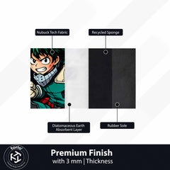 Izuku Midoriya (Deku) Action Pose Cut-out Flat Rug | My Hero Academia Anime Floor Rug | Premium Hero Gaming Room Decor