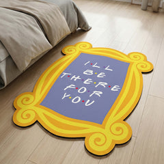 I’ll Be There For You Frame Floor Mat (3 mm Thick) | Sitcom-Inspired Yellow Frame Cut-Out Rug for Bedroom, Living Room & TV Room Decor