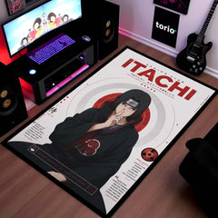 Naruto Itachi Uchiha Anime Character Flat Rug | Akatsuki Itachi Art Flat Rug | Premium Anime Gaming Room Floor Decor
