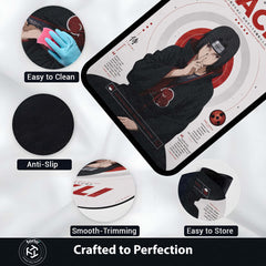 Naruto Itachi Uchiha Anime Character Flat Rug | Akatsuki Itachi Art Flat Rug | Premium Anime Gaming Room Floor Decor