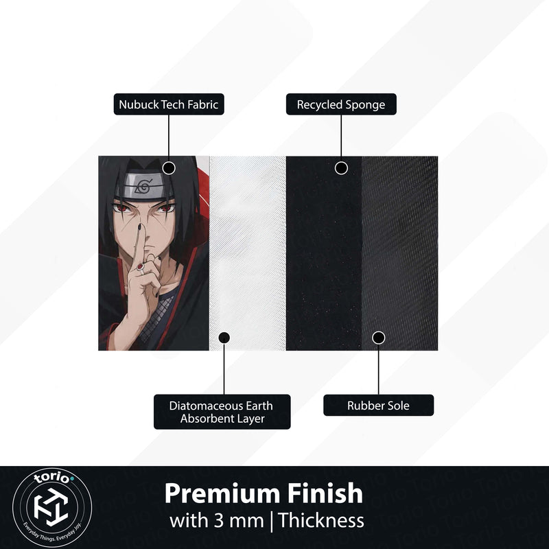 Naruto Itachi Uchiha Anime Character Flat Rug | Akatsuki Itachi Art Flat Rug | Premium Anime Gaming Room Floor Decor