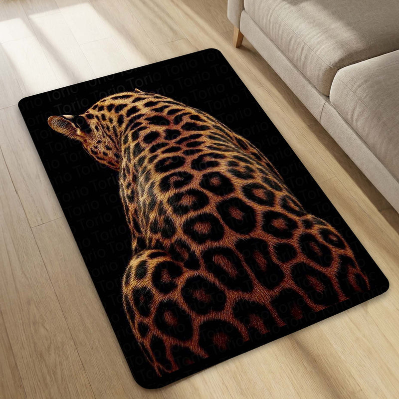 Leopard Print Area Rug | Wild Animal Skin Pattern Floor Mat | Luxury Aesthetic Rug for Bedroom, Living Room & Modern Home Decor