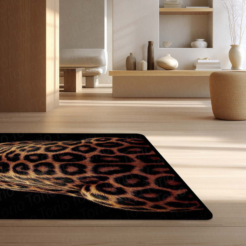 Leopard Print Area Rug | Wild Animal Skin Pattern Floor Mat | Luxury Aesthetic Rug for Bedroom, Living Room & Modern Home Decor