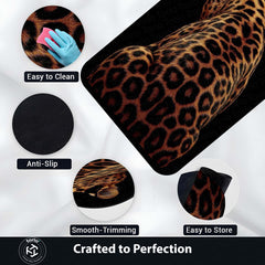 Leopard Print Area Rug | Wild Animal Skin Pattern Floor Mat | Luxury Aesthetic Rug for Bedroom, Living Room & Modern Home Decor