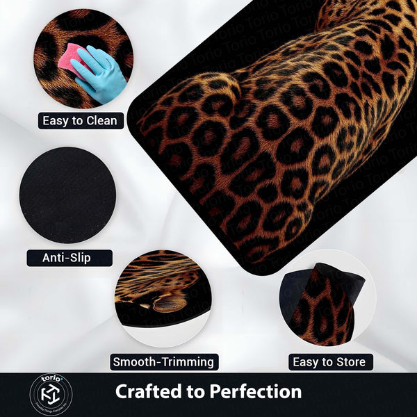 Leopard Print Area Rug | Wild Animal Skin Pattern Floor Mat | Luxury Aesthetic Rug for Bedroom, Living Room & Modern Home Decor