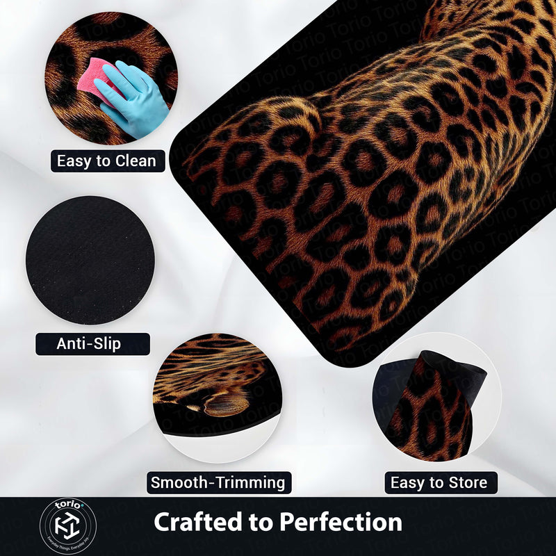 Leopard Print Area Rug | Wild Animal Skin Pattern Floor Mat | Luxury Aesthetic Rug for Bedroom, Living Room & Modern Home Decor