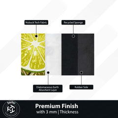 Refreshing Lime Slices Area Rug | Vibrant Citrus Fruit Floor Mat | Modern Kitchen, Dining & Cafe Decorative Rug