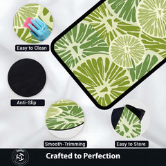Zesty Lime Slices Area Rug | Fresh Citrus Fruit Floor Mat | Modern Kitchen, Dining & Vibrant Home Decor Rug