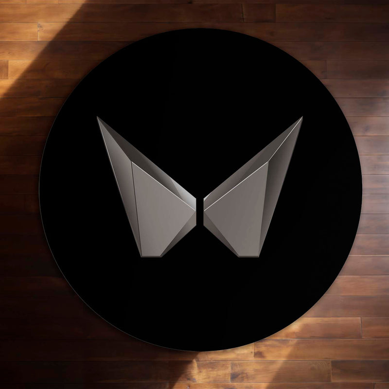 Mahindra Logo Inspired Round Floor Mat (3 mm Thick) | Automotive Emblem Design Decor Mat for Garage, Bedroom & Car Enthusiast Spaces