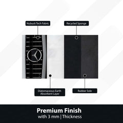 Mercedes-Benz Inspired Floor Mat | Anti-Slip 3mm Absorbent Luxury Car Design Rug | Easy Clean Waterproof Floor Mat for Home, Office & Garage