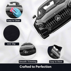 Mercedes-Benz Inspired Floor Mat | Anti-Slip 3mm Absorbent Luxury Car Design Rug | Easy Clean Waterproof Floor Mat for Home, Office & Garage