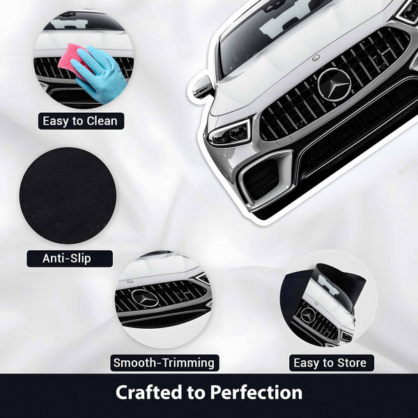 Mercedes-Benz Inspired Floor Mat | Anti-Slip 3mm Absorbent Luxury Car Design Rug | Easy Clean Waterproof Floor Mat for Home, Office & Garage