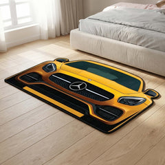Mercedes Inspired Floor Mat | Anti-Slip 3mm Absorbent Luxury Car Design Rug | Easy Clean Waterproof Floor Mat for Home, Office & Garage