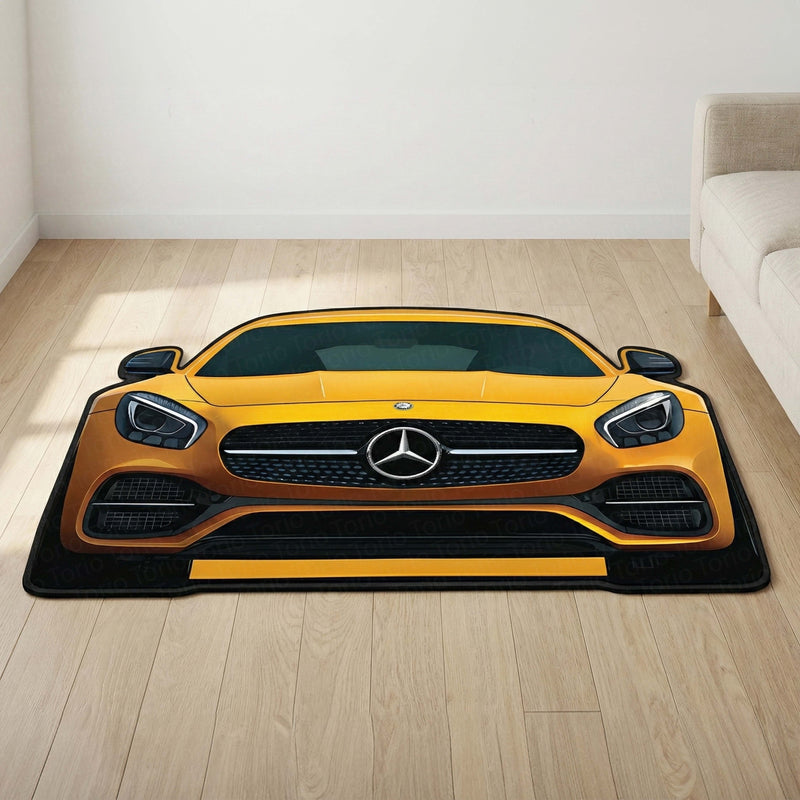 Mercedes Inspired Floor Mat | Anti-Slip 3mm Absorbent Luxury Car Design Rug | Easy Clean Waterproof Floor Mat for Home, Office & Garage