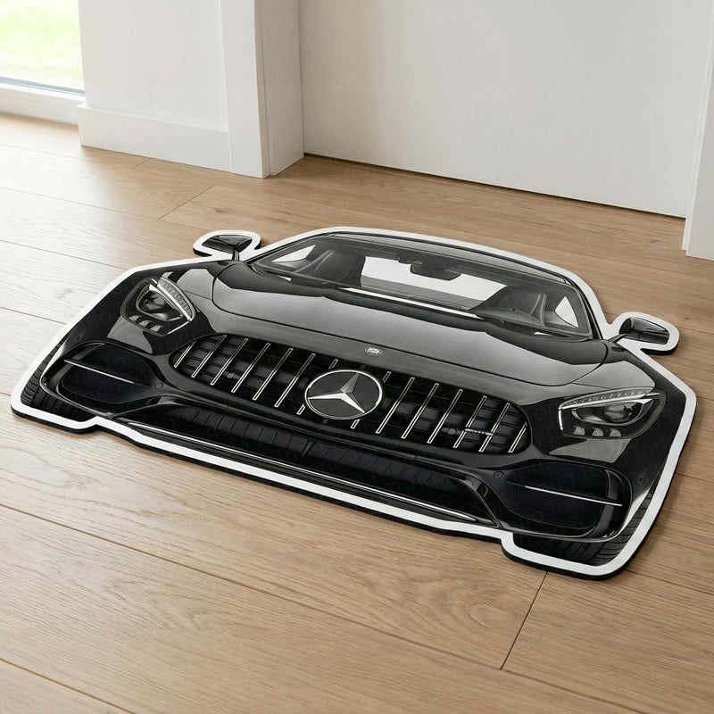 Mercedes-Benz Inspired Floor Mat | Anti-Slip 3mm Absorbent Luxury Car Design Rug | Easy Clean Waterproof Floor Mat for Home, Office & Garage