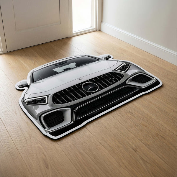 Mercedes-Benz Inspired Floor Mat | Anti-Slip 3mm Absorbent Luxury Car Design Rug | Easy Clean Waterproof Floor Mat for Home, Office & Garage