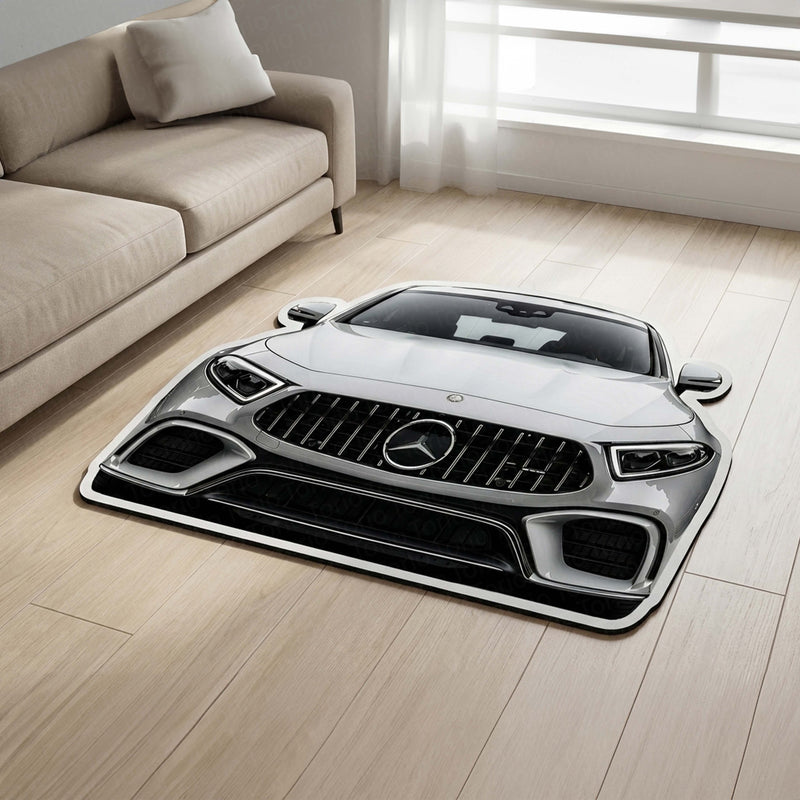 Mercedes-Benz Inspired Floor Mat | Anti-Slip 3mm Absorbent Luxury Car Design Rug | Easy Clean Waterproof Floor Mat for Home, Office & Garage