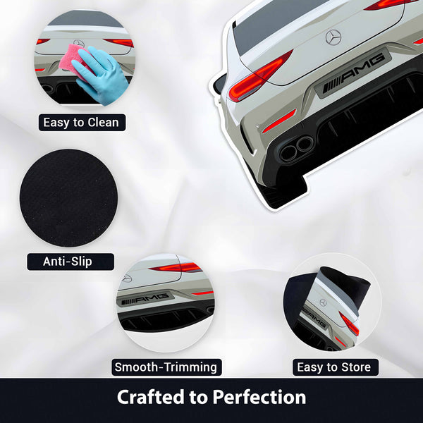 Mercedes-AMG Rear Design Floor Mat | Anti-Slip 3mm Absorbent Performance Car Rug | Easy Clean Waterproof Automotive Floor Mat for Home, Office & Garage