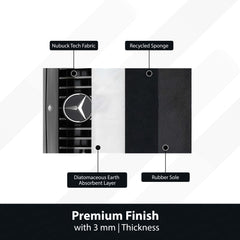 Mercedes-Benz Inspired Floor Mat | Anti-Slip 3mm Absorbent Luxury Car Design Rug | Easy Clean Waterproof Floor Mat for Home, Office & Garage