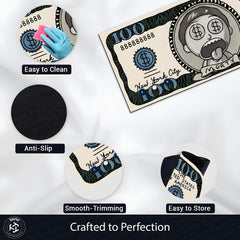 Morty Smith Money Note Flat Rug | Rick and Morty Cartoon Dollar Bill Inspired Bedroom Rug for Gaming Room & Pop Culture Decor