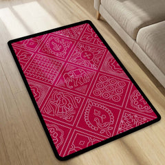 Traditional Decorative Motif Area Rug | Ornate Ethnic Pattern Floor Mat | Cultural Artistic Rug for Living Room, Traditional Home & Study Decor