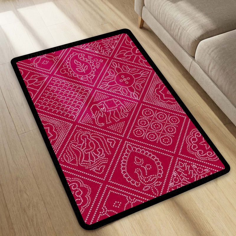 Traditional Decorative Motif Area Rug | Ornate Ethnic Pattern Floor Mat | Cultural Artistic Rug for Living Room, Traditional Home & Study Decor