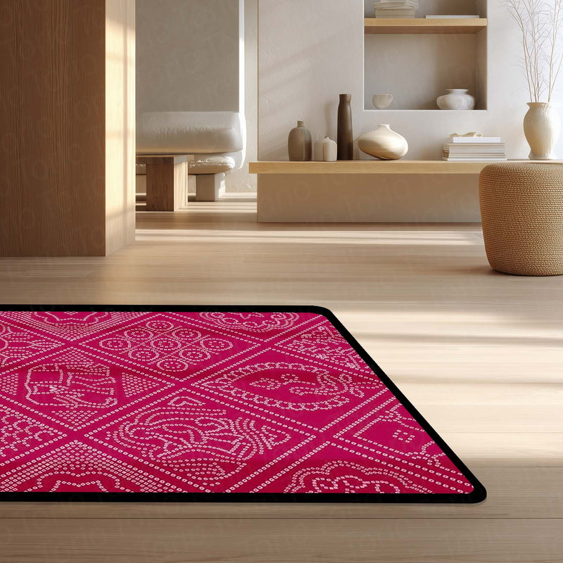 Traditional Decorative Motif Area Rug | Ornate Ethnic Pattern Floor Mat | Cultural Artistic Rug for Living Room, Traditional Home & Study Decor