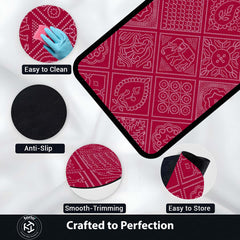 Traditional Decorative Motif Area Rug | Ornate Ethnic Pattern Floor Mat | Cultural Artistic Rug for Living Room, Traditional Home & Study Decor