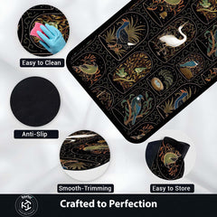 Botanical Nature Illustration Area Rug | Whimsical Floral & Leaf Pattern Floor Mat | Artistic Decorative Rug for Living Room, Nursery & Bedroom Decor