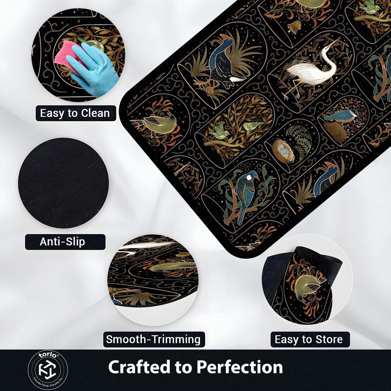 Botanical Nature Illustration Area Rug | Whimsical Floral & Leaf Pattern Floor Mat | Artistic Decorative Rug for Living Room, Nursery & Bedroom Decor