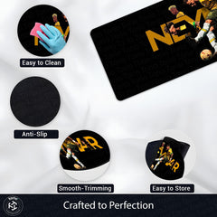 Neymar Jr Football Bedside Runner Flat Rug | Brazilian Soccer Star Bedroom Runner for Sports Fan Room Decor