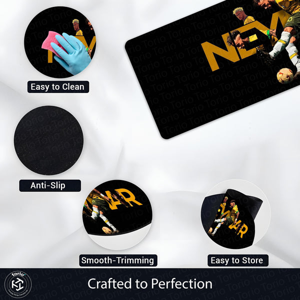 Neymar Jr Football Bedside Runner Flat Rug | Brazilian Soccer Star Bedroom Runner for Sports Fan Room Decor