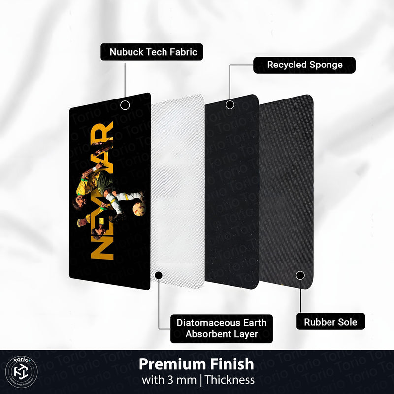 Neymar Jr Football Bedside Runner Flat Rug | Brazilian Soccer Star Bedroom Runner for Sports Fan Room Decor