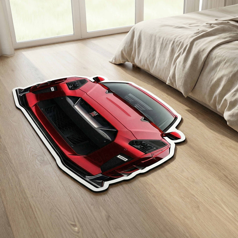 Nissan GT-R R35 Floor Mat | Anti-Slip 3mm Absorbent Supercar Design Rug | Easy Clean Waterproof Car-Style Floor Mat for Home, Office & Garage