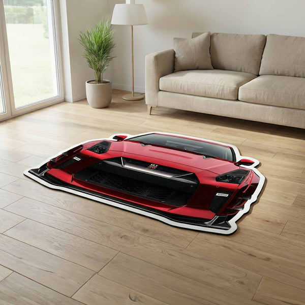 Nissan GT-R R35 Floor Mat | Anti-Slip 3mm Absorbent Supercar Design Rug | Easy Clean Waterproof Car-Style Floor Mat for Home, Office & Garage