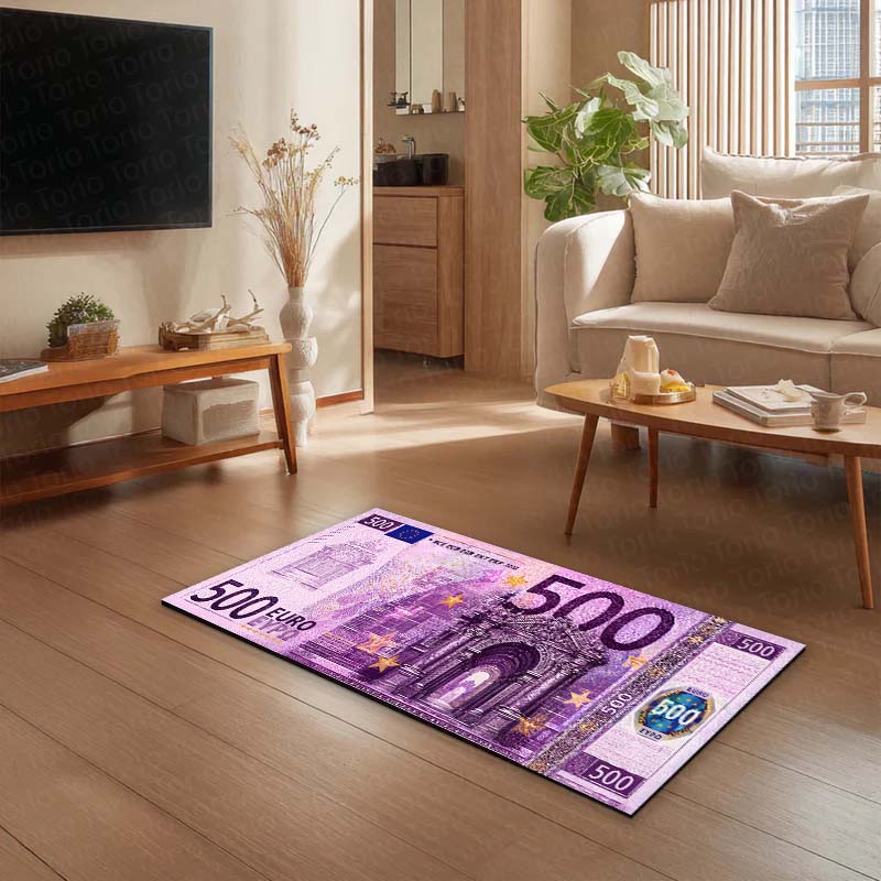 €100 Euro Banknote Money Flat Rug | Luxury Currency Bedroom Bedside Runner for Modern Home Decor (Copy)