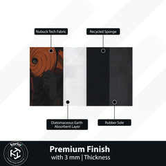 Naruto Obito (Tobi) Anime Character Flat Rug | Masked Man Akatsuki Tobi Art Flat Rug | Premium Anime Gaming Room Floor Decor