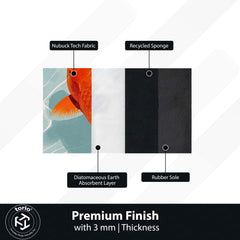 Japanese Koi Fish Area Rug | Zen Orange Koi Pond Floor Mat | Aesthetic Nature Inspired Rug | Minimalist Room Decor Carpet for Bedroom, Gaming Setup & Living Room