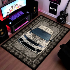 Range Rover Sport Front View Floor Mat | Luxury Damask Persian Carpet Style SUV Rug | Anti-Slip 3mm Absorbent Premium Car Design Mat