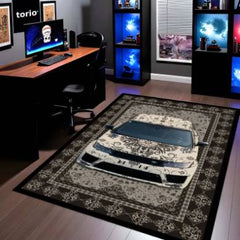 Range Rover Sport Front View Floor Mat | Luxury Damask Persian Carpet Style SUV Rug | Anti-Slip 3mm Absorbent Premium Car Design Mat