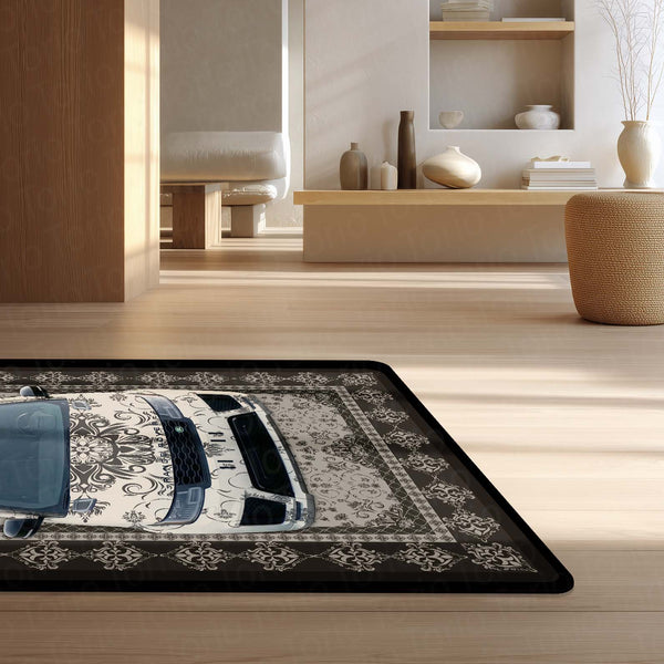 Range Rover Sport Front View Floor Mat | Luxury Damask Persian Carpet Style SUV Rug | Anti-Slip 3mm Absorbent Premium Car Design Mat