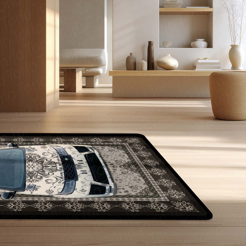 Range Rover Sport Front View Floor Mat | Luxury Damask Persian Carpet Style SUV Rug | Anti-Slip 3mm Absorbent Premium Car Design Mat