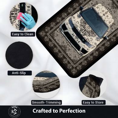 Range Rover Sport Front View Floor Mat | Luxury Damask Persian Carpet Style SUV Rug | Anti-Slip 3mm Absorbent Premium Car Design Mat