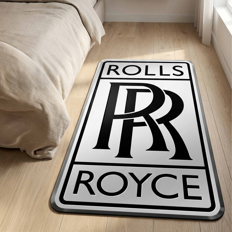 Rolls-Royce Luxury Logo Floor Mat (3 mm Thick) | Premium Rolls-Royce Cut-Out Rug for Bedroom, Office, Garage & Supercar Decor