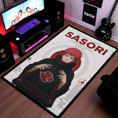 Naruto Sasori Anime Character Flat Rug | Akatsuki Puppet Master Sasori Art Flat Rug | Premium Anime Gaming Room Floor Decor