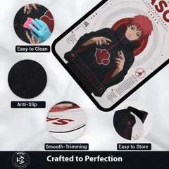 Naruto Sasori Anime Character Flat Rug | Akatsuki Puppet Master Sasori Art Flat Rug | Premium Anime Gaming Room Floor Decor