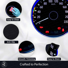 Speedometer Inspired Round Floor Mat (3 mm Thick) | Performance Dashboard km/h Design Decor for Garage, Gaming Room & Car Enthusiasts