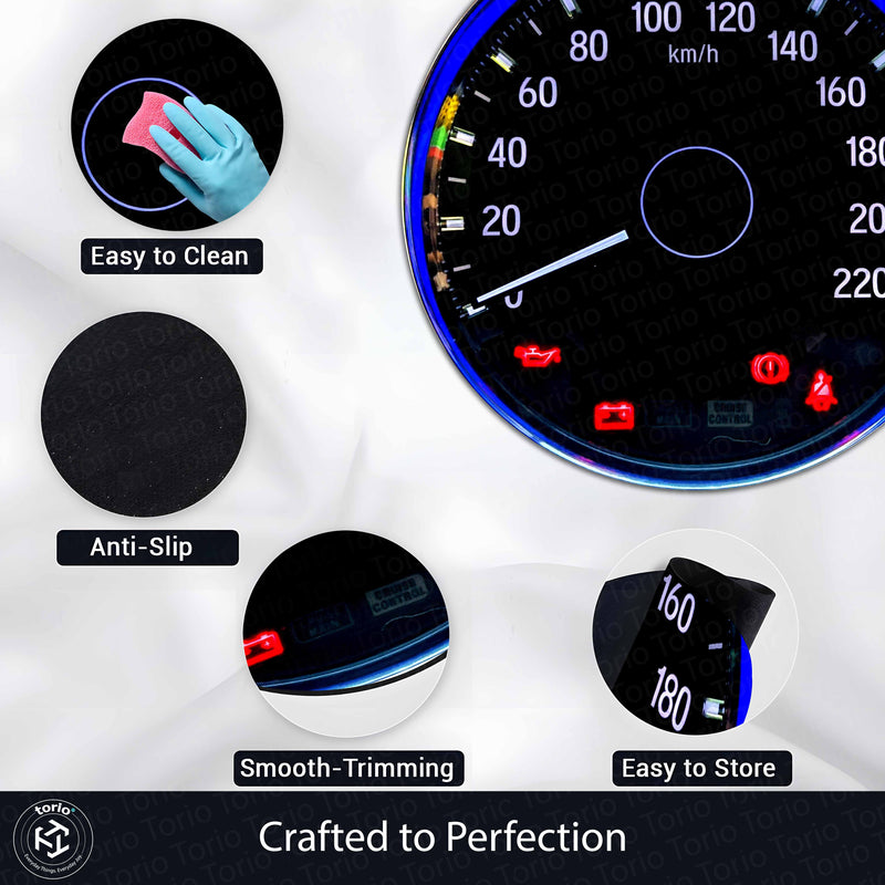 Speedometer Inspired Round Floor Mat (3 mm Thick) | Performance Dashboard km/h Design Decor for Garage, Gaming Room & Car Enthusiasts