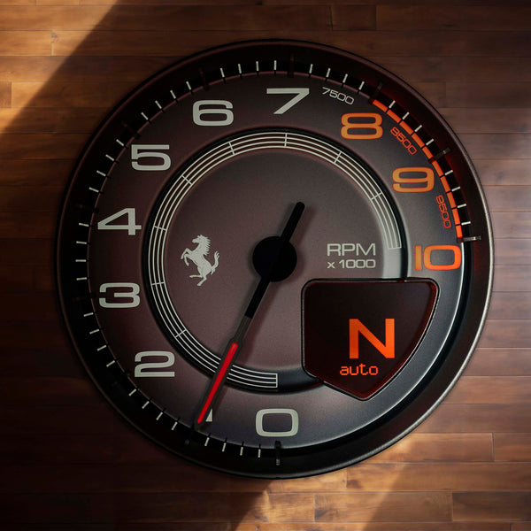 Racing Tachometer RPM Round Floor Mat (3 mm Thick) | Performance Inspired Dial Design Decor for Garage, Gaming Room & Car Enthusiasts